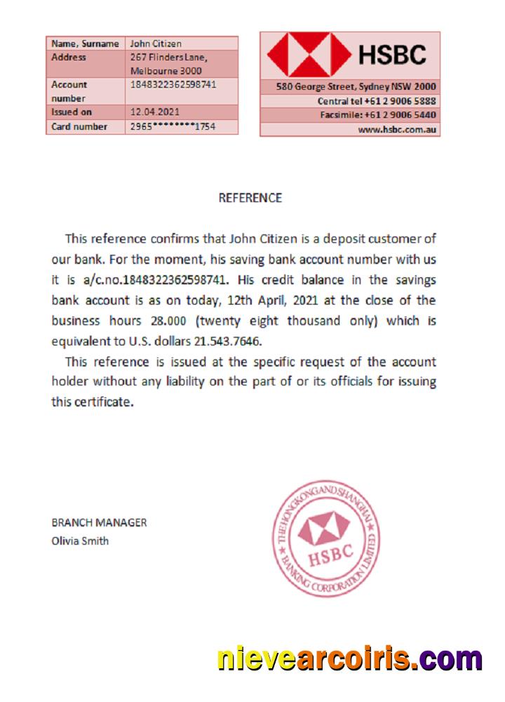 Australia HSBC Reference Photolook