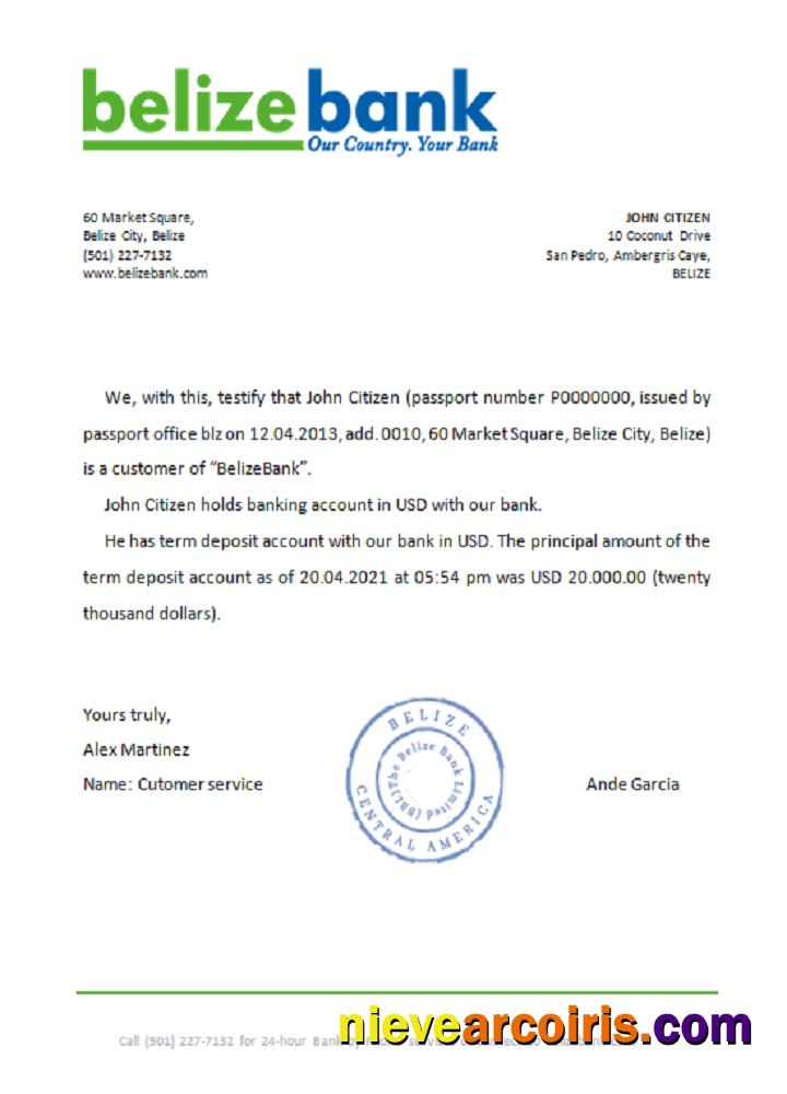 Belize Belizebank Reference Preview