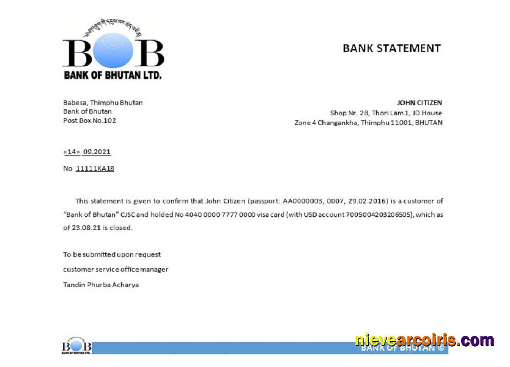 Bhutan Bank Of Bhutan Closure Reference Photolook