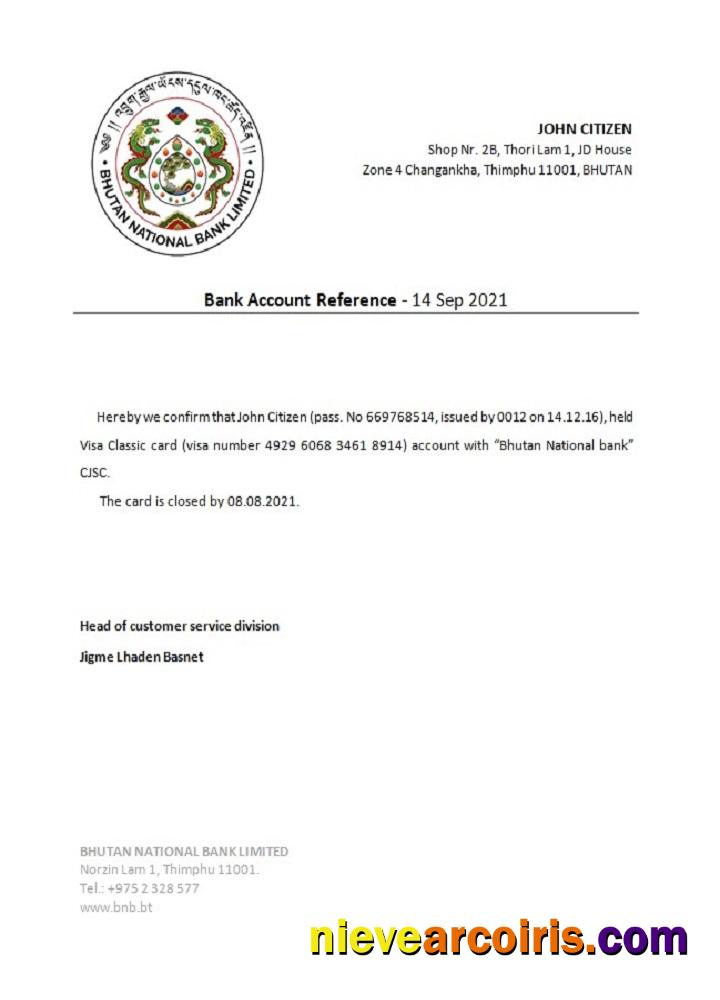 Bhutan Bhutan National Bank Closure Reference Preview