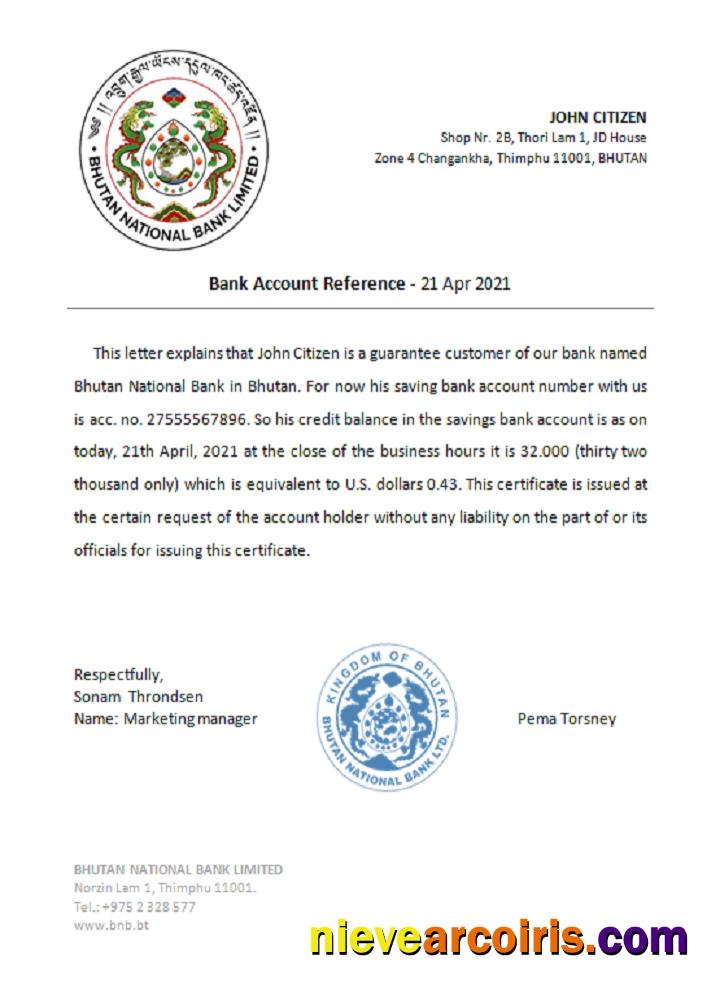 Bhutan Bhutan National Bank Reference Preview