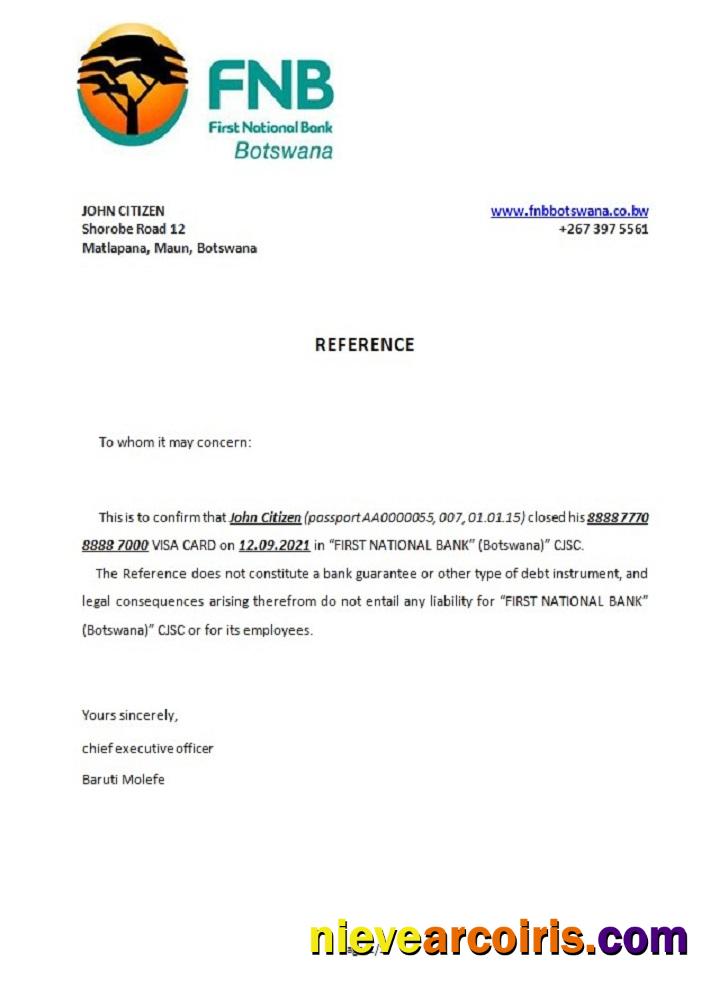 Botswana FNB Of Botswana Closure Reference Preview