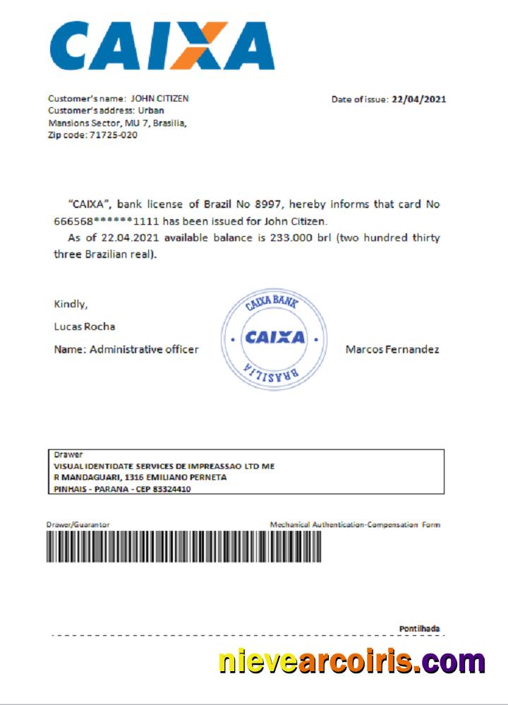 Brazil Caixabank Reference Sample
