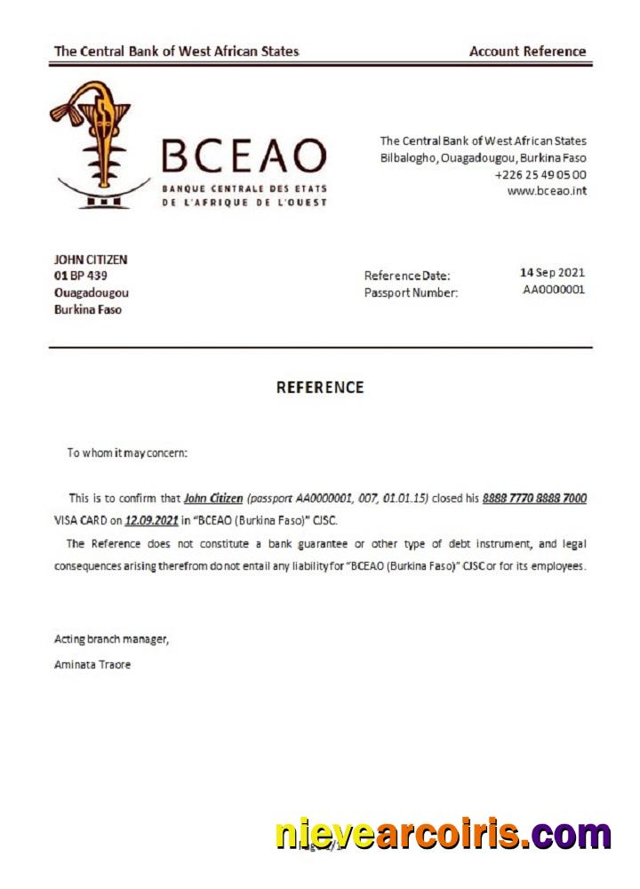 Burkina Faso The Central Bank Of West African States Closure Reference Preview