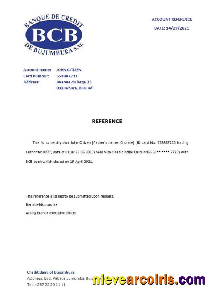 Burundi Creditbank Closure Reference Photolook