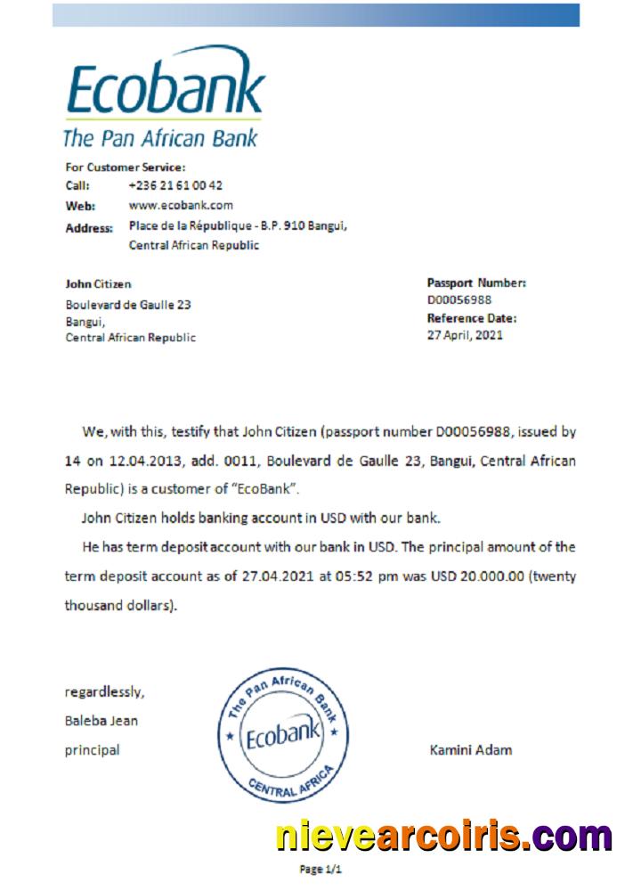 Central Africa Ecobank Reference Preview