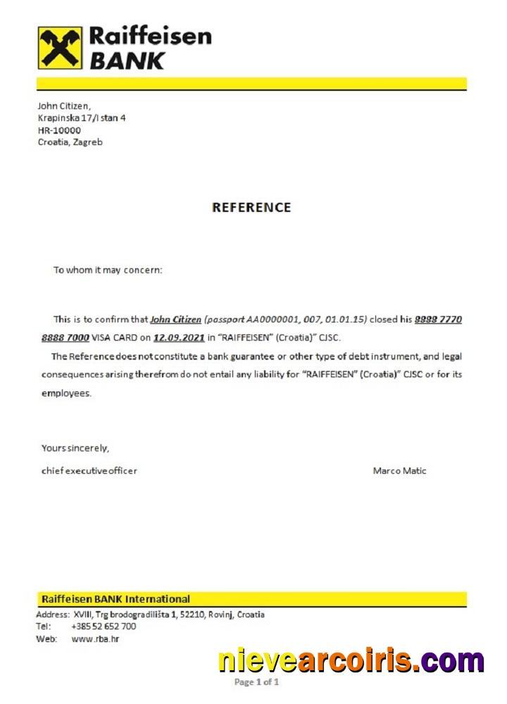 Croatia Raiffeisen Bank Closure Reference Photolook