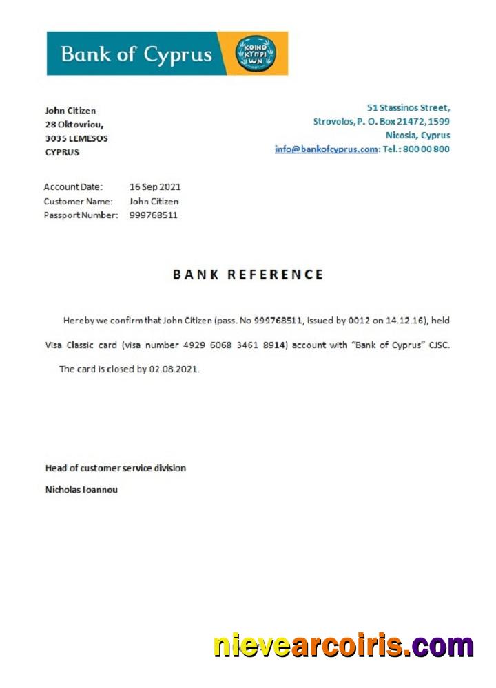 Cyprus Bank Of Cyprus Closure Reference Preview