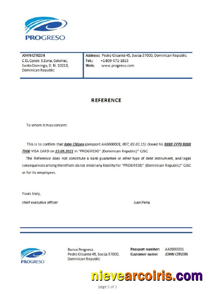 Dominicia Banco Progreso Closure Reference Photolook