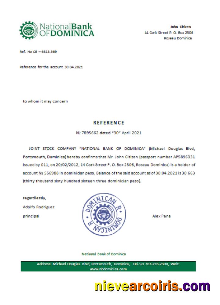 Dominicia National Bank Of Dominica Reference Preview