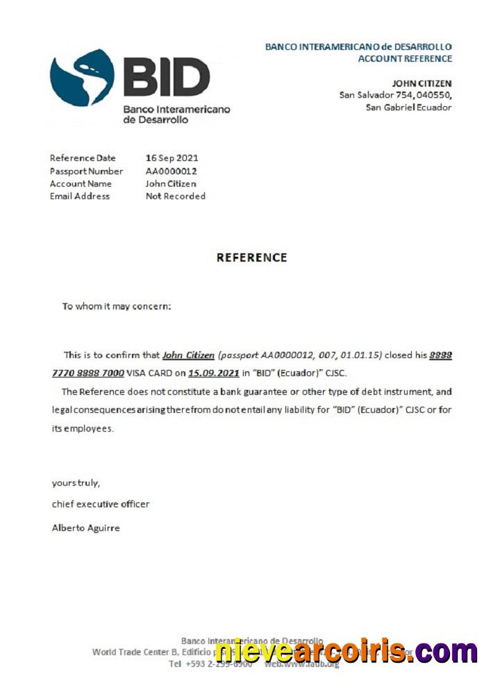 Ecuador Banco Interamericano De Desarrollo Closure Reference Photolook
