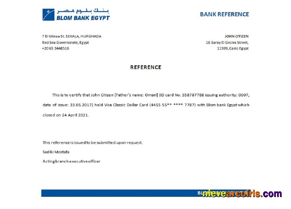 Egypt Blom Bank Closure Reference Preview