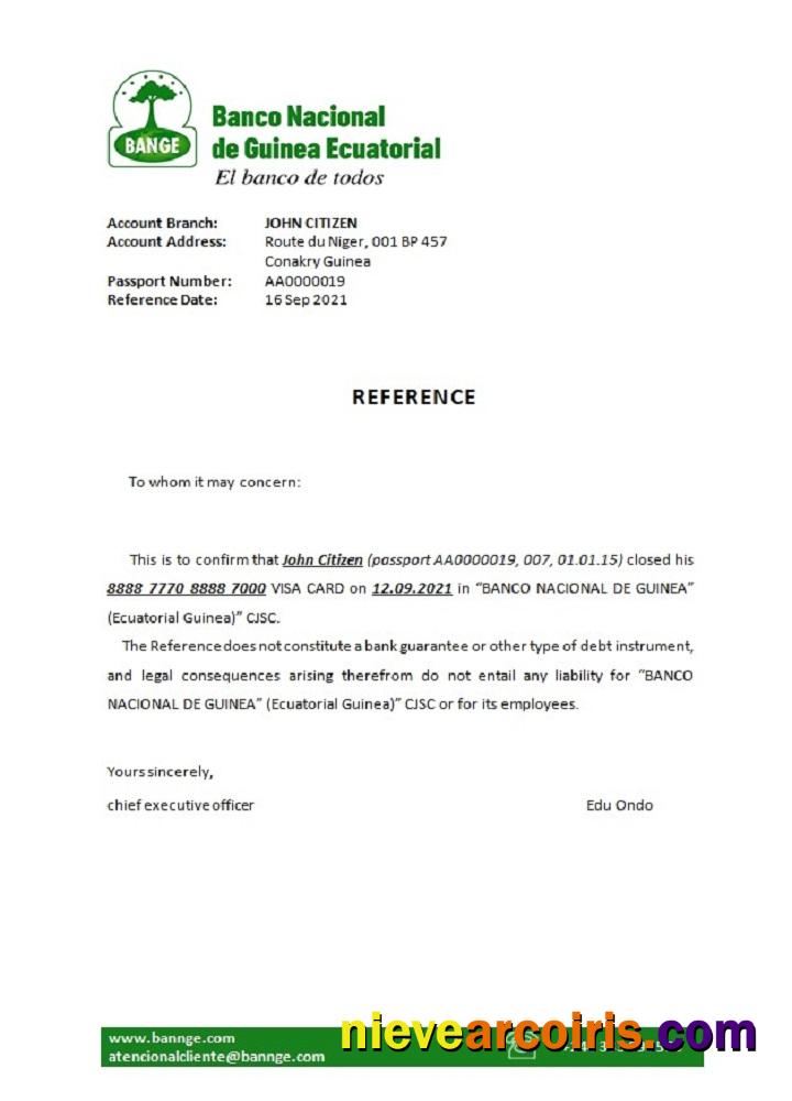Equatorial Guinea The National Bank Closure Reference Preview
