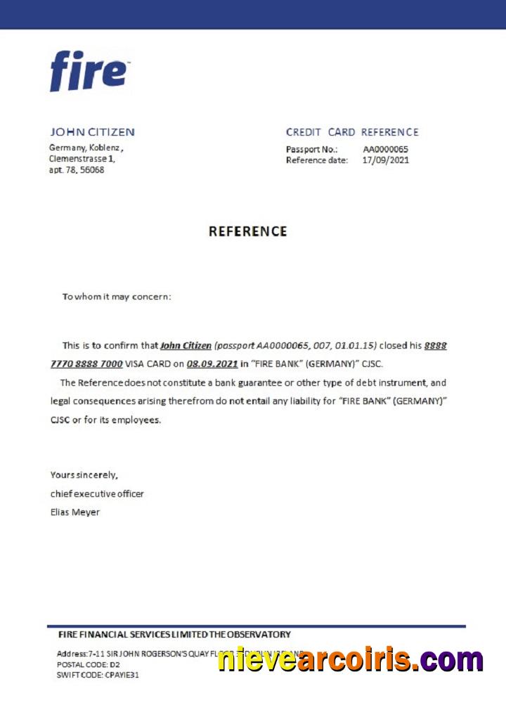 Germany Fire Closure Reference Sample
