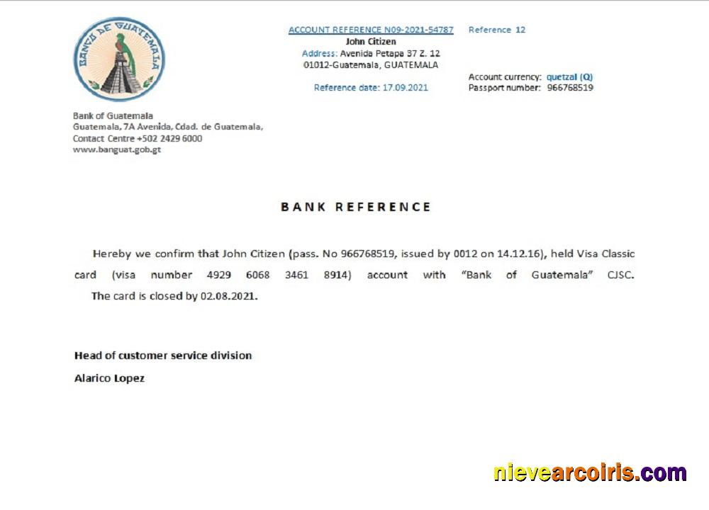 Guatemala Bank Of Guatemala Closure Reference Preview