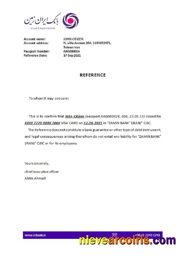 Iran Zamin Bank Closure Reference Photolook