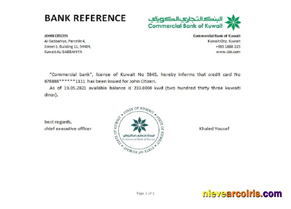 Kuwait Commercial Bank Reference Photolook