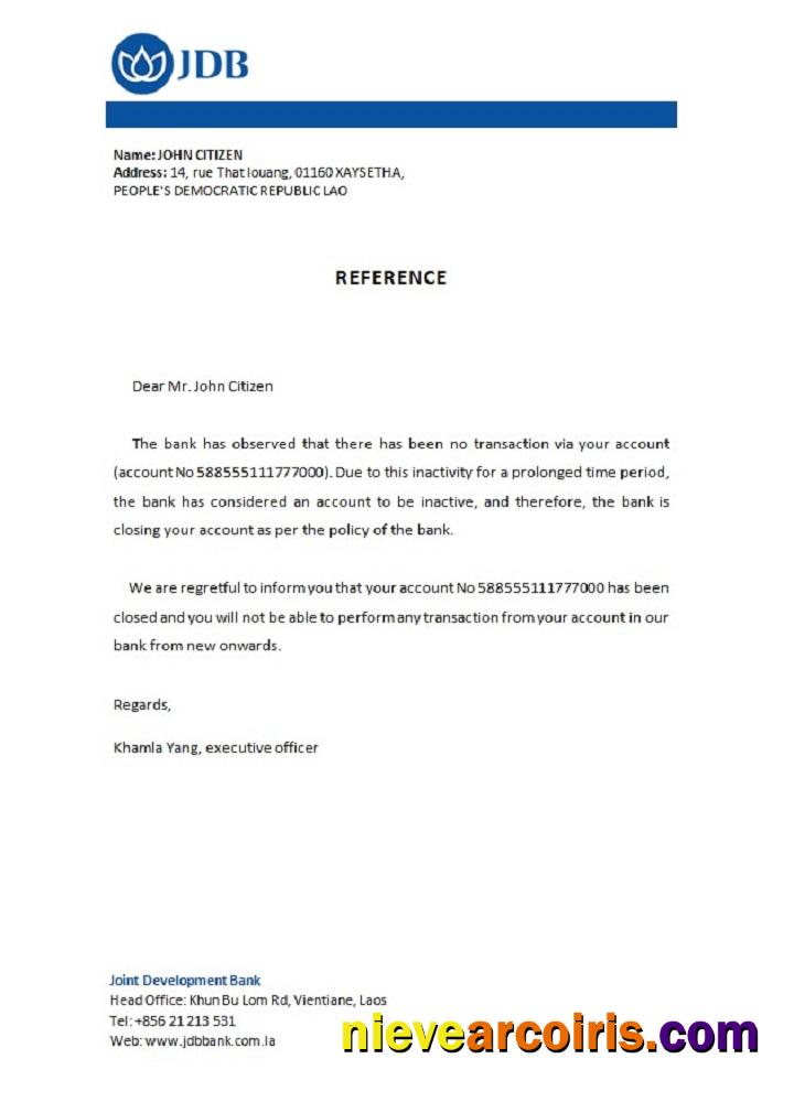 Laos Joint Development Bank Closure Reference Preview