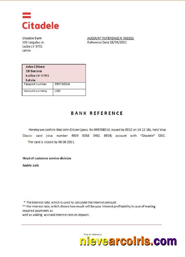 Latvia Citadele Bank Closure Reference Sample