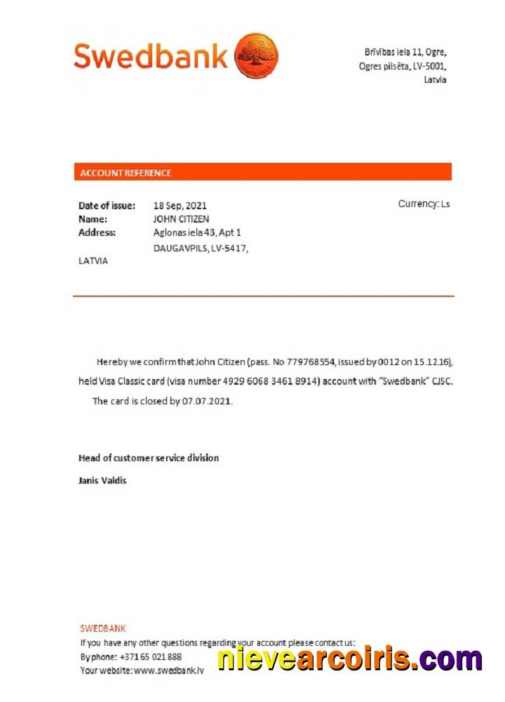 Latvia Swedbank Closure Reference Preview