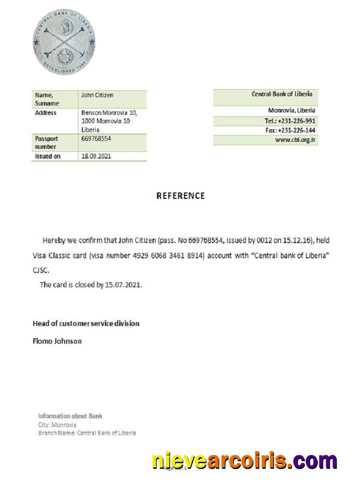 Liberia Central Bank Closure Reference Photolook