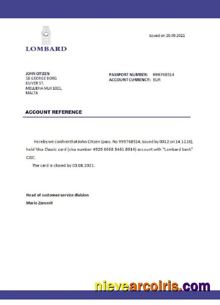 Malta Lombard Bank Closure Reference Preview