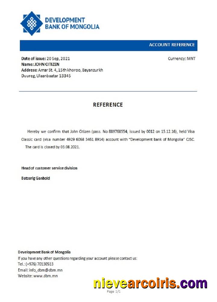 Mongolia Development Bank Of Mongolia Closure Reference Preview