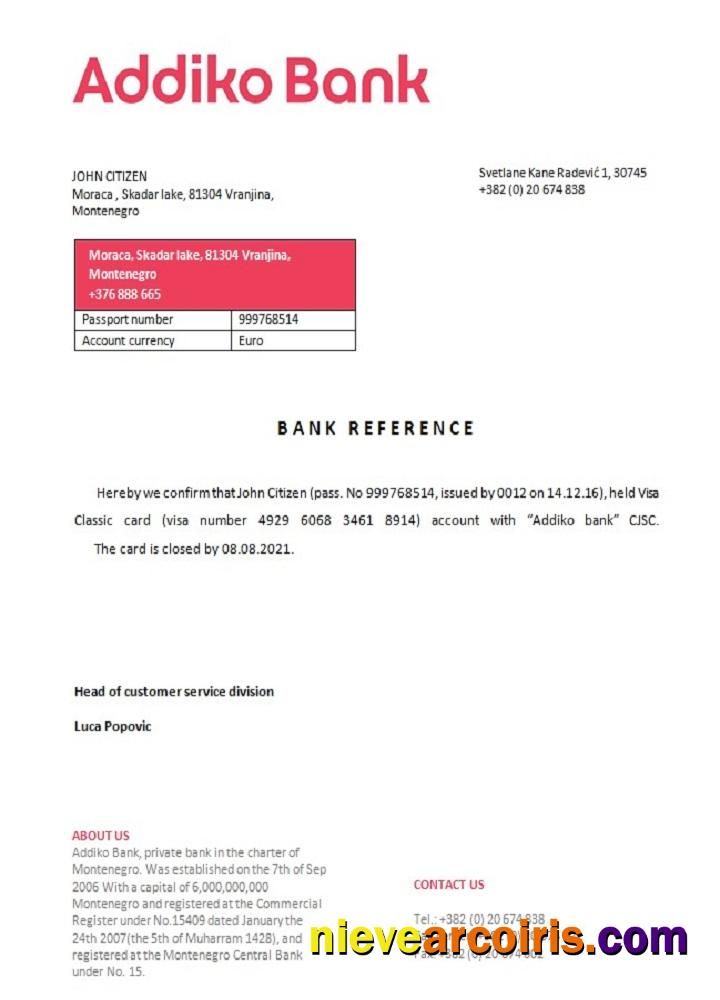 Montenegro Addiko Bank Closure Reference Preview