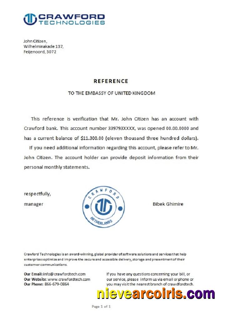 Netherlands Crawford Bank Reference Template