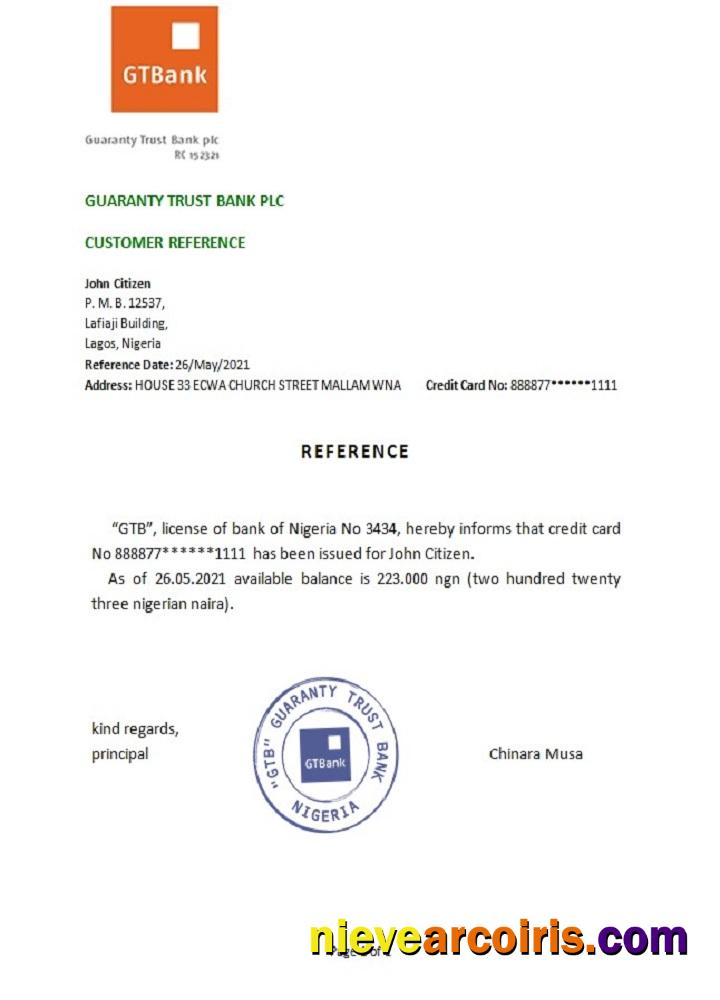 Nigeria GTBank Reference Photolook
