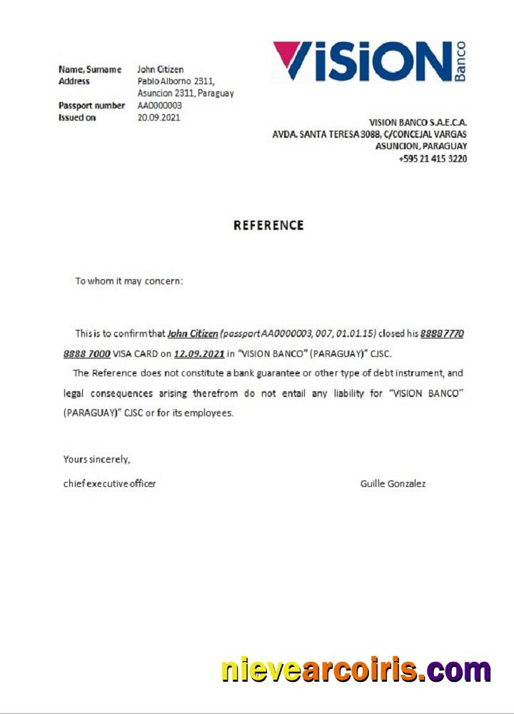 Paraguay Vision Closure Reference Photolook
