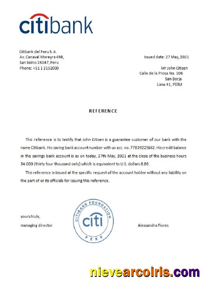 Peru Citibank Reference Photolook
