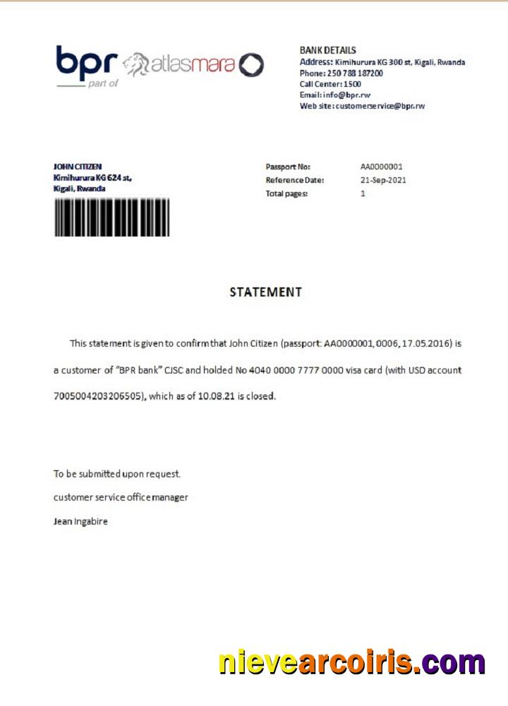 Rwanda BPR Closure Reference Photolook