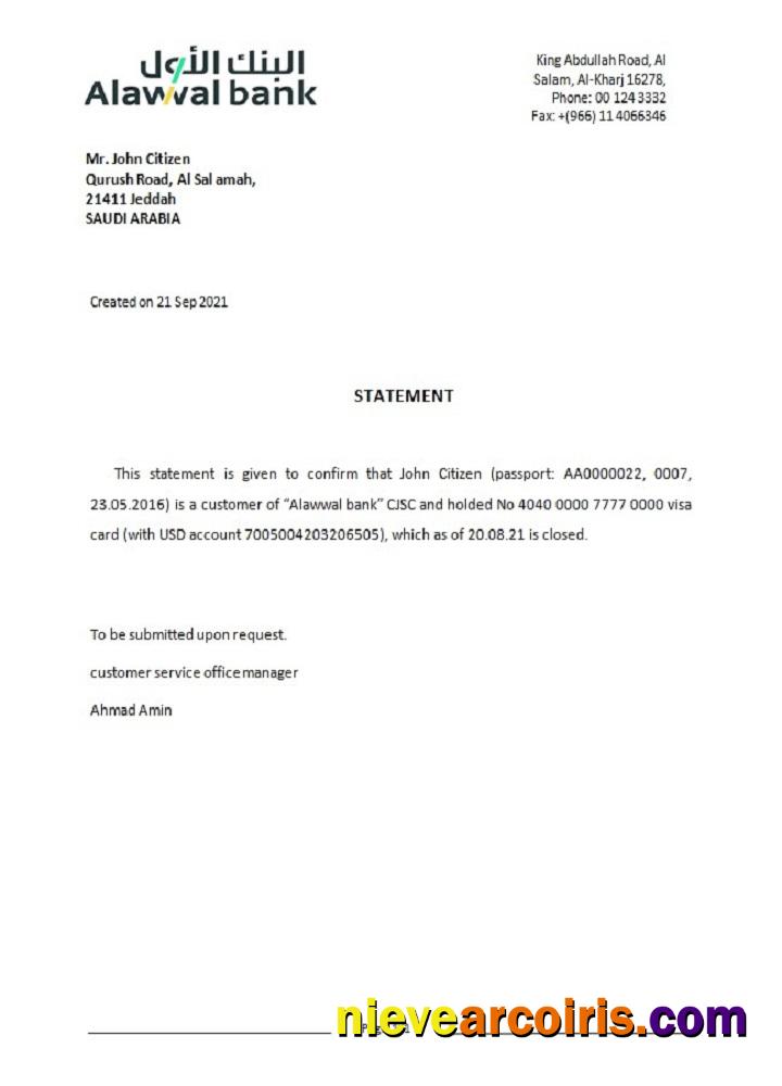 Saudi Arabia Alawwal Bank Closure Reference Photolook