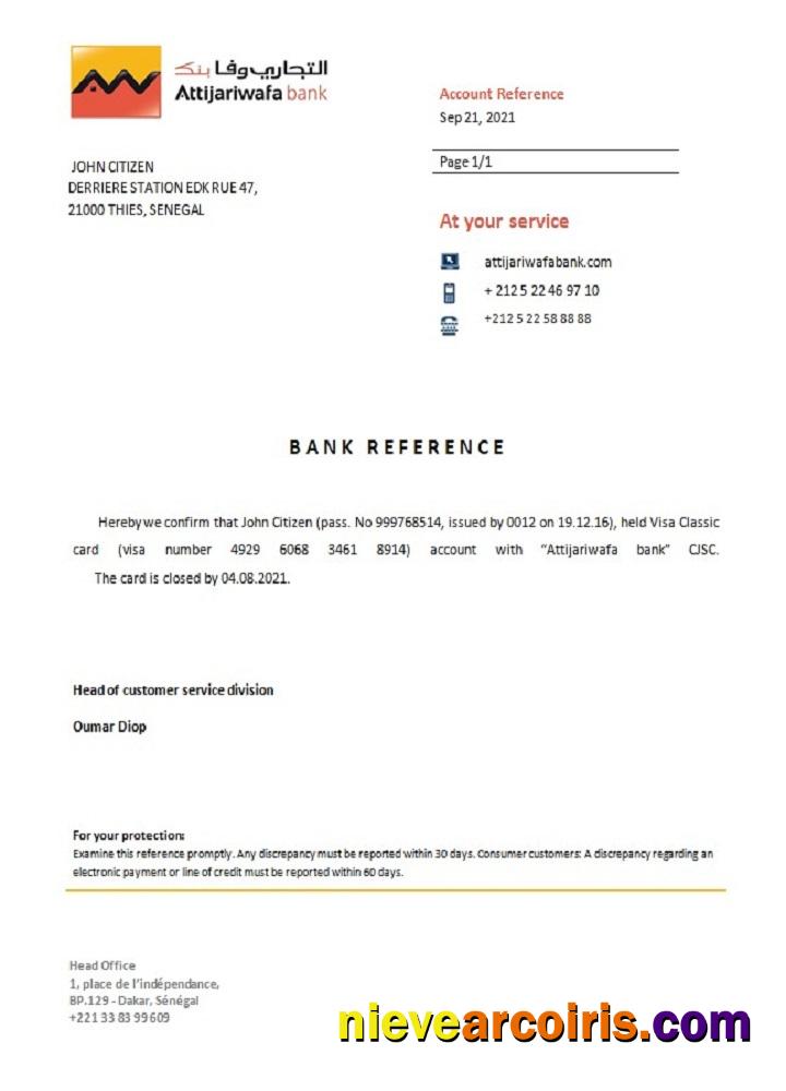 Senegal Attijariwafa Bank Closure Reference Photolook