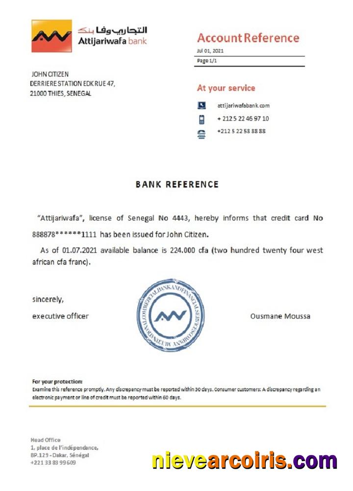 Senegal Attijariwafa Bank Reference Preview