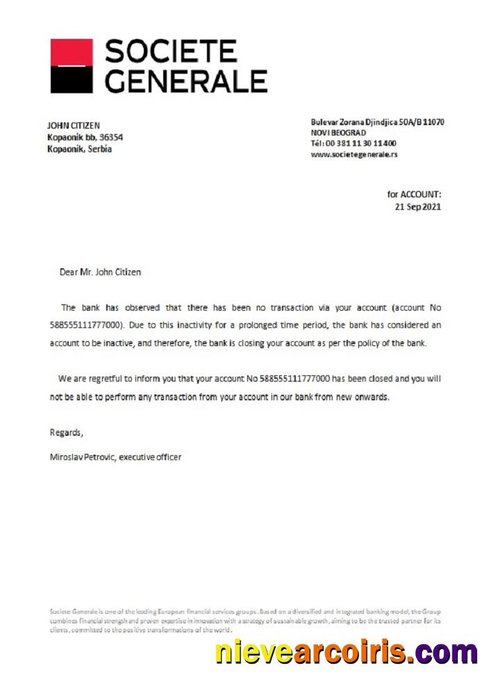 Serbia Societe Generale Closure Reference Photolook