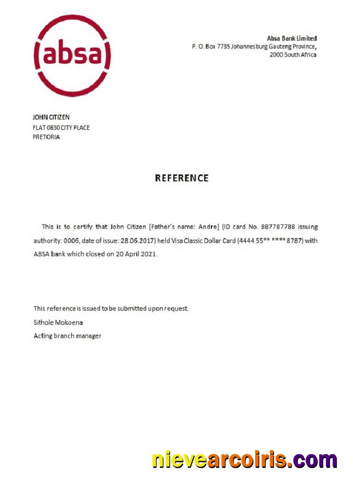 South Africa ABSA Bank Closure Reference Photolook