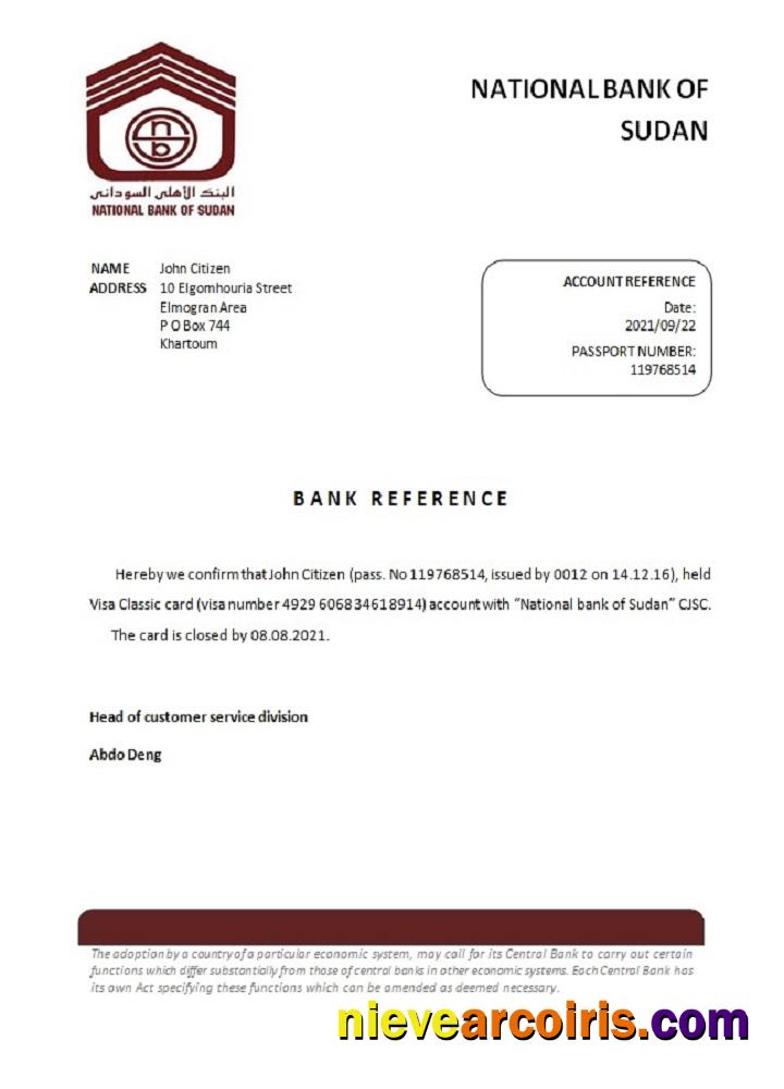 Sudan National Bank Of Sudan Closure Reference Preview