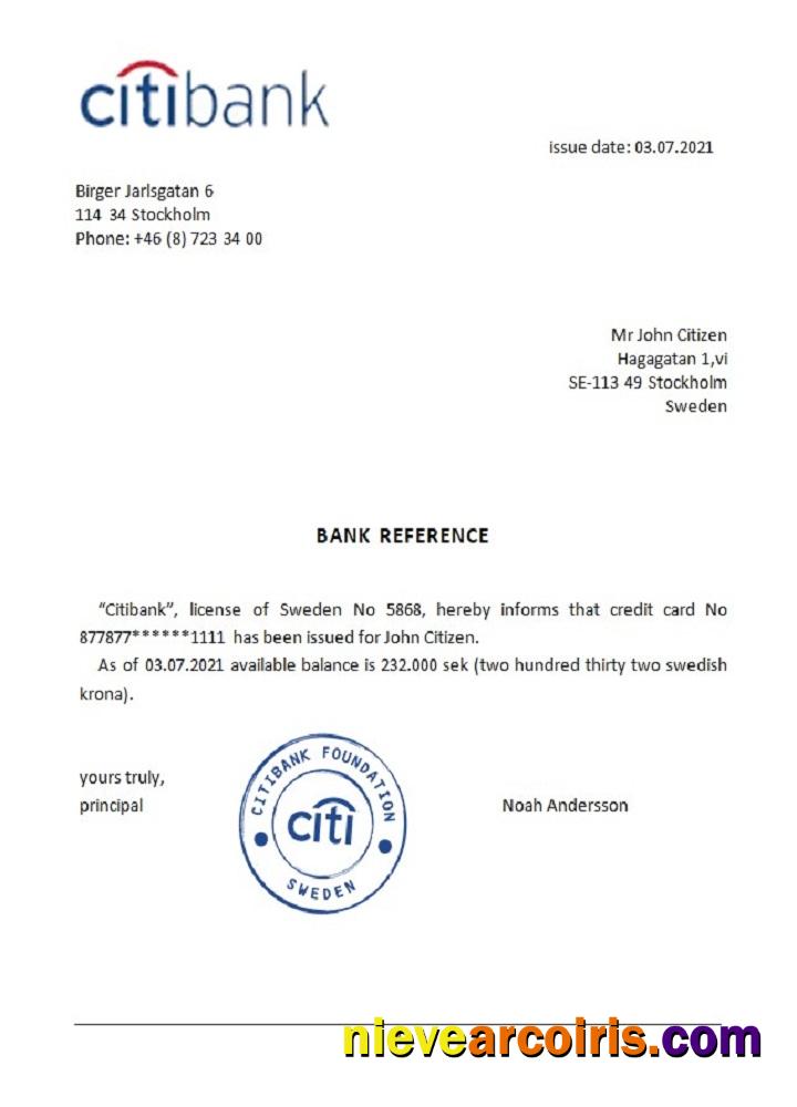 Sweden Citibank Reference Preview