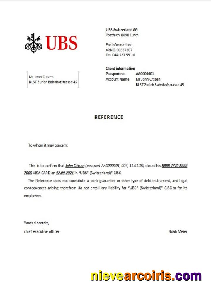 Switzerland UBS Closure Reference Preview