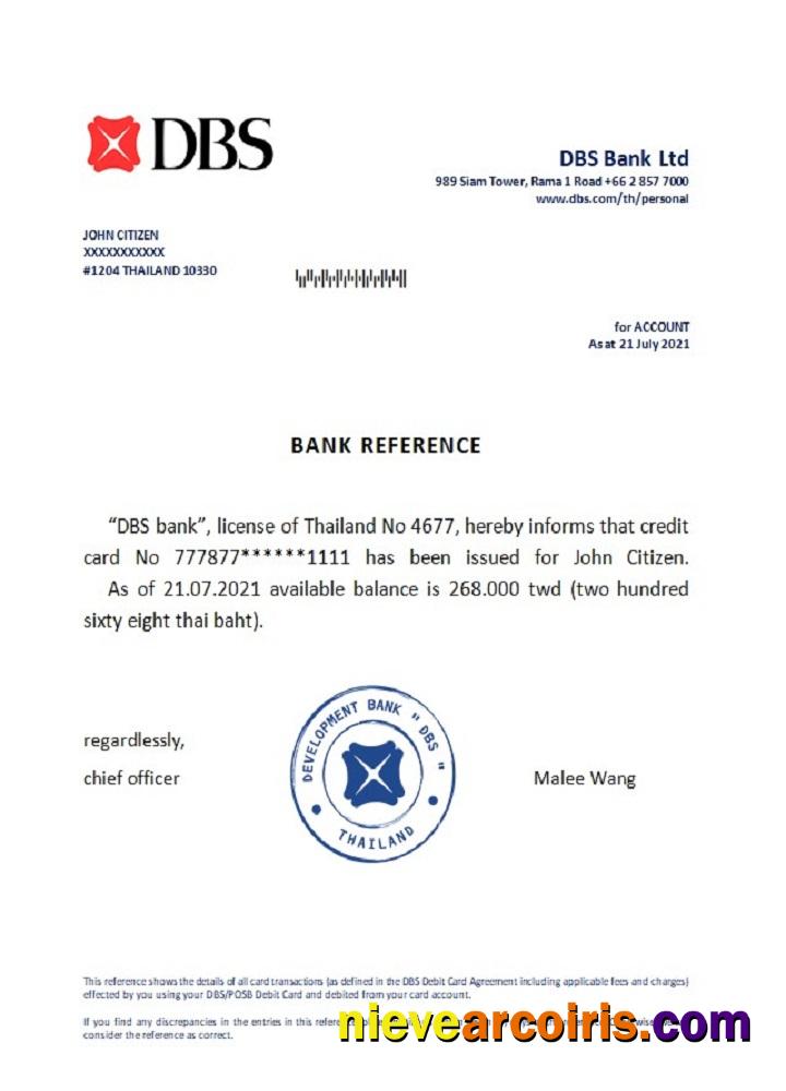 Thailand DBS Bank Reference Preview