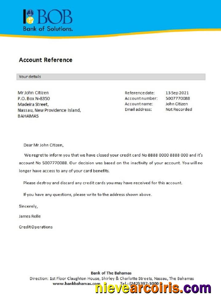 The Bahamas I Bob Bank Of Solutions Closure Reference Preview