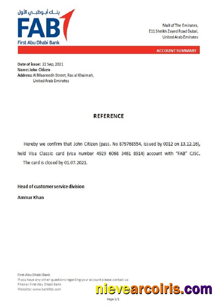 UAE FAB Closure Reference Template