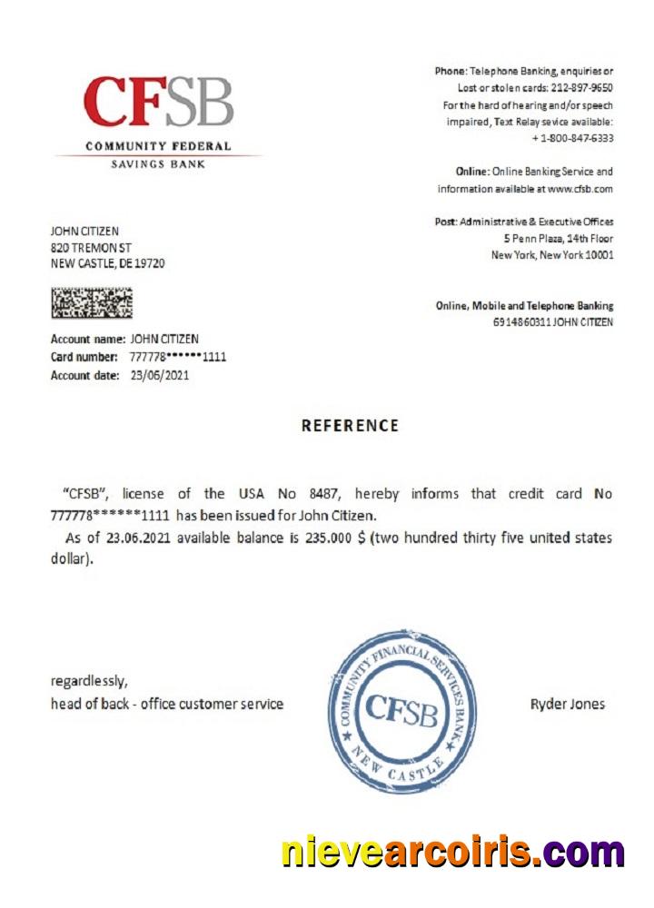 USA CFSB Reference Sample