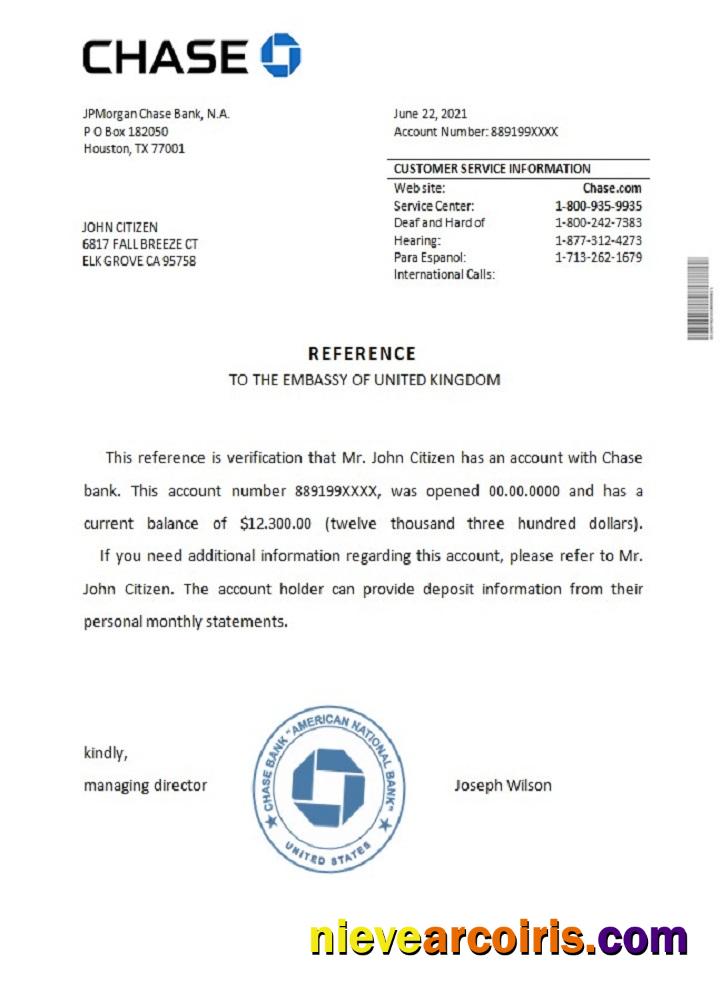 USA Chase Reference Template