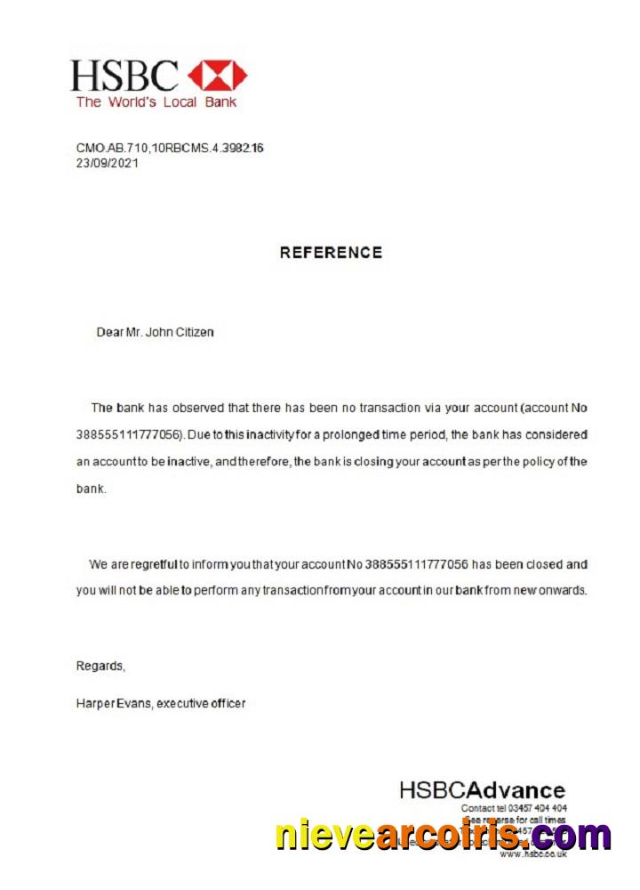 United Kingdom HSBC Closure Reference Preview