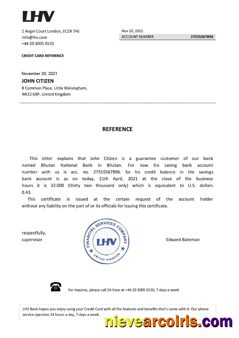 United Kingdom LHV Balance Reference Photolook