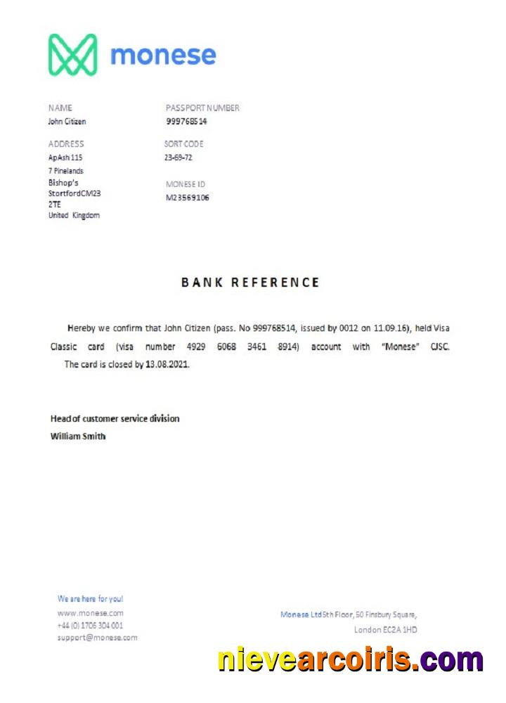 United Kingdom Monese Closure Reference Preview