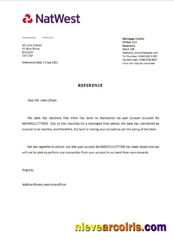 United Kingdom Natwest Closure Reference Photolook